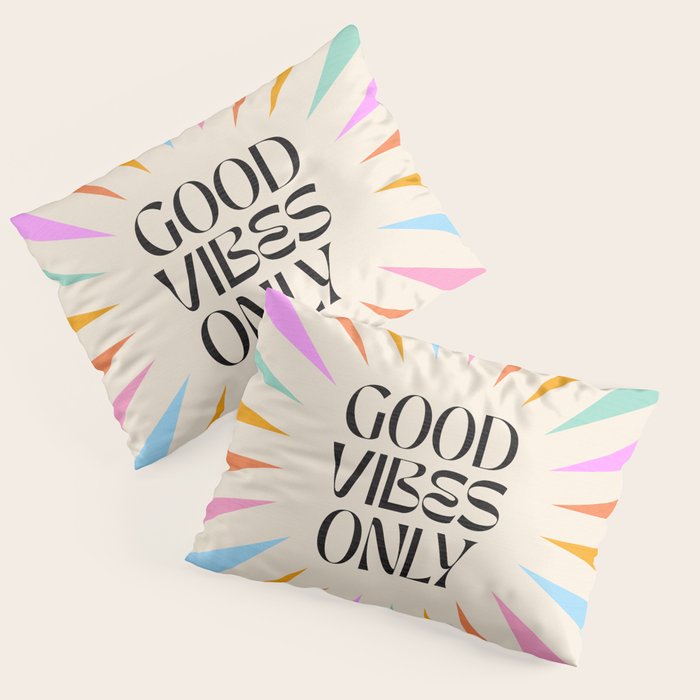 Good Vibes Only - Retro colourful Sunburst  Pillow Sham Gallery Image 3