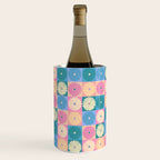 Retro Flowers Check Pattern XXIII Wine Chiller Gallery Image 3