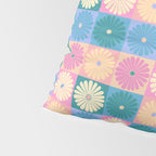 Retro Flowers Check Pattern XXIII Pillow Sham Gallery Image 4