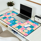 Retro Flowers Check Pattern XXIII Desk Mat Gallery Image 2