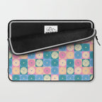 Retro Flowers Check Pattern XXIII Laptop Sleeve Gallery Image 2