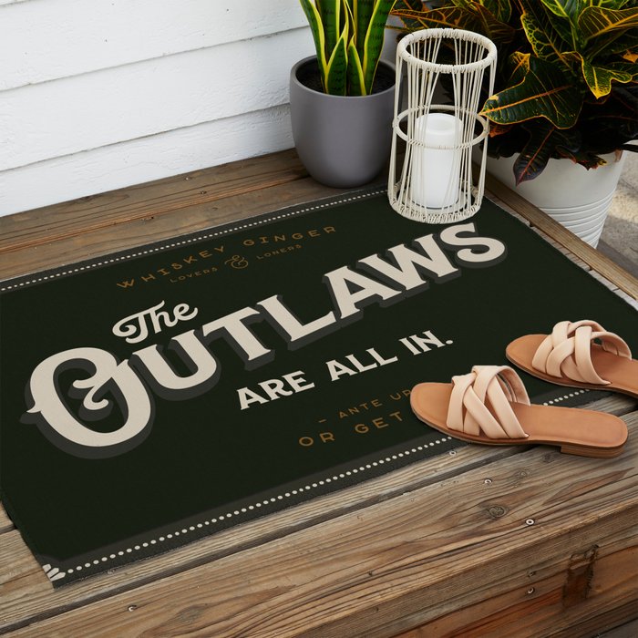 The Outlaws Are All In: Ante Up Or Get Out! Outdoor Rug Gallery Image 2