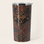Boho Chic Dark VII // 17th Century Colorful Medallion Red Blue Green Brown Ornate Accent Rug Pattern Travel Mug Gallery Image 1