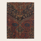 Boho Chic Dark VII // 17th Century Colorful Medallion Red Blue Green Brown Ornate Accent Rug Pattern Poster Gallery Image 4