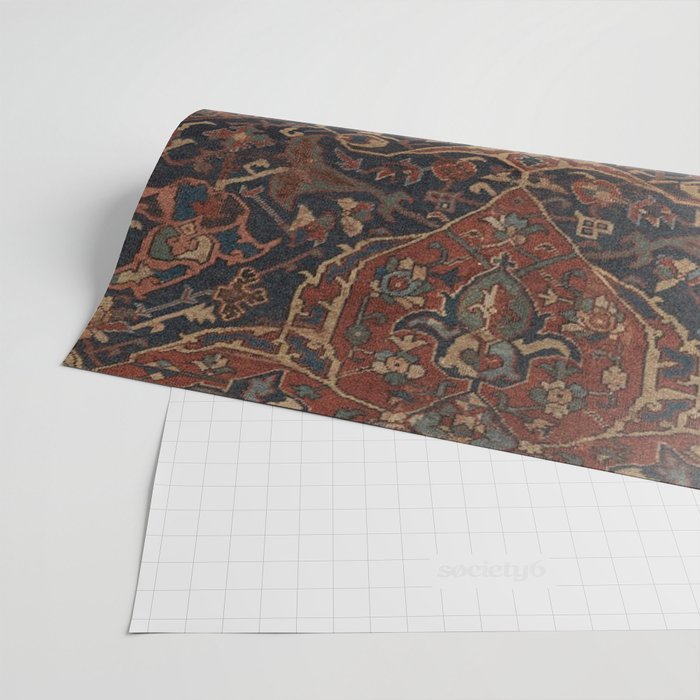 Boho Chic Dark VII // 17th Century Colorful Medallion Red Blue Green Brown Ornate Accent Rug Pattern Wrapping Paper Gallery Image 2