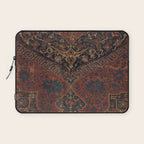 Boho Chic Dark VII // 17th Century Colorful Medallion Red Blue Green Brown Ornate Accent Rug Pattern Laptop Sleeve Gallery Image 1