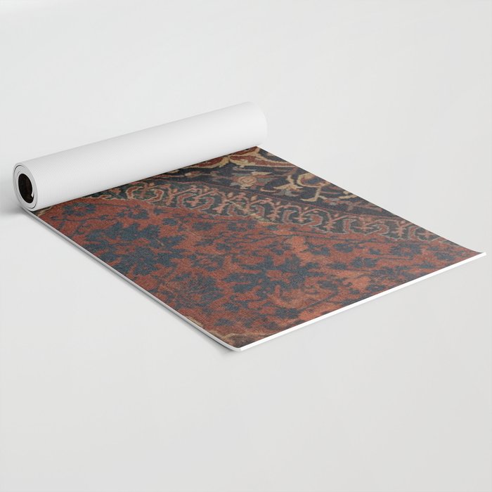 Boho Chic Dark VII // 17th Century Colorful Medallion Red Blue Green Brown Ornate Accent Rug Pattern Yoga Mat Gallery Image 2