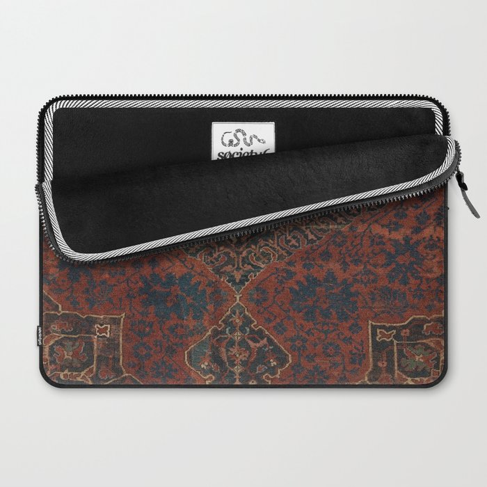 Boho Chic Dark VII // 17th Century Colorful Medallion Red Blue Green Brown Ornate Accent Rug Pattern Laptop Sleeve Gallery Image 2