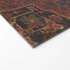 Boho Chic Dark VII // 17th Century Colorful Medallion Red Blue Green Brown Ornate Accent Rug Pattern Welcome Mat Gallery Image 2