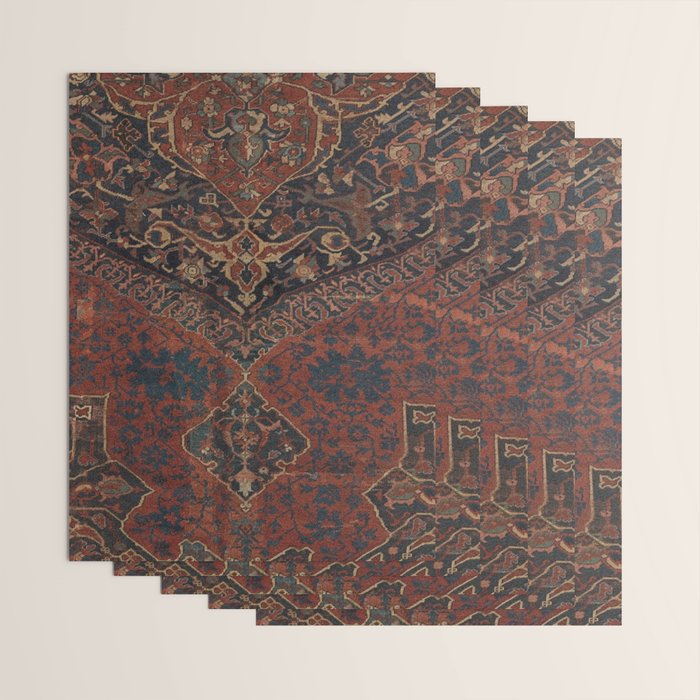 Boho Chic Dark VII // 17th Century Colorful Medallion Red Blue Green Brown Ornate Accent Rug Pattern Wrapping Paper Gallery Image 3