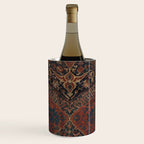 Boho Chic Dark VII // 17th Century Colorful Medallion Red Blue Green Brown Ornate Accent Rug Pattern Wine Chiller Gallery Image 1