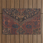 Boho Chic Dark VII // 17th Century Colorful Medallion Red Blue Green Brown Ornate Accent Rug Pattern Outdoor Rug Gallery Image 1