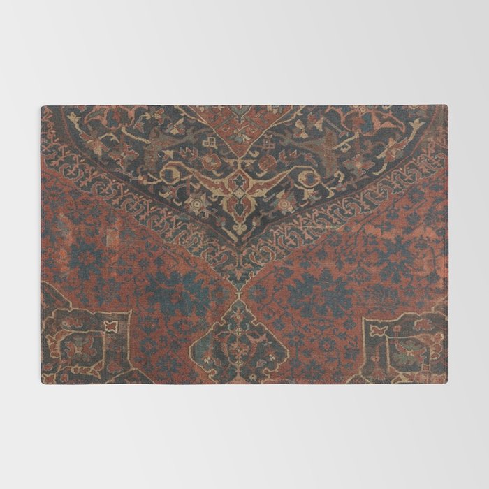 Boho Chic Dark VII // 17th Century Colorful Medallion Red Blue Green Brown Ornate Accent Rug Pattern Rug Gallery Image 2