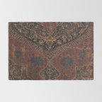 Boho Chic Dark VII // 17th Century Colorful Medallion Red Blue Green Brown Ornate Accent Rug Pattern Rug Gallery Image 2