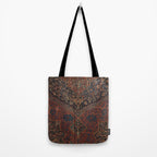 Boho Chic Dark VII // 17th Century Colorful Medallion Red Blue Green Brown Ornate Accent Rug Pattern Tote Bag Gallery Image 2