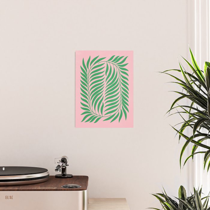 Two Ferns: Azalea & Ocean Green Poster Gallery Image 2
