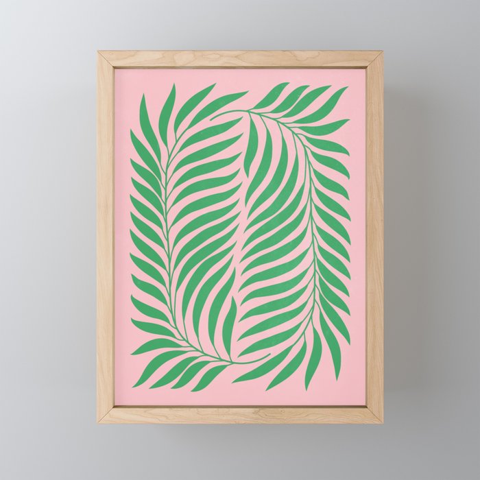 Two Ferns: Azalea & Ocean Green Mini Art Print Gallery Image 1