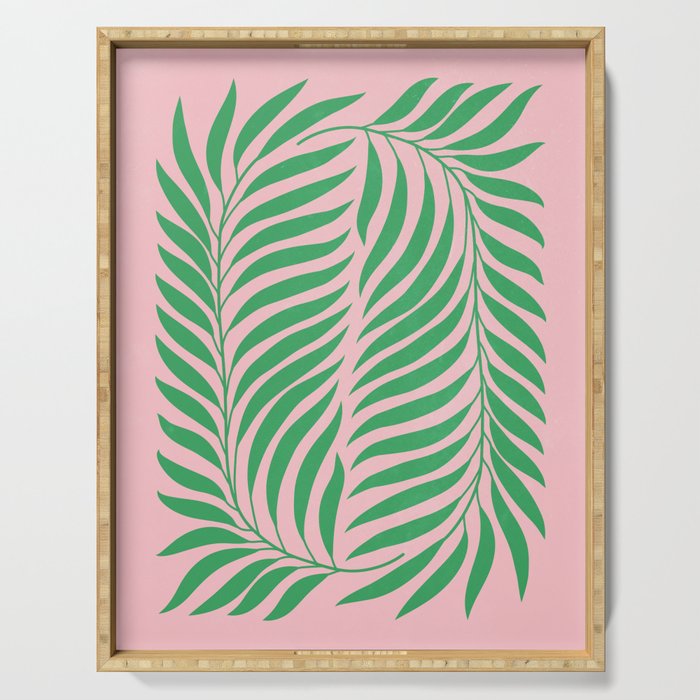 Two Ferns: Azalea & Ocean Green Serving Tray Gallery Image 1