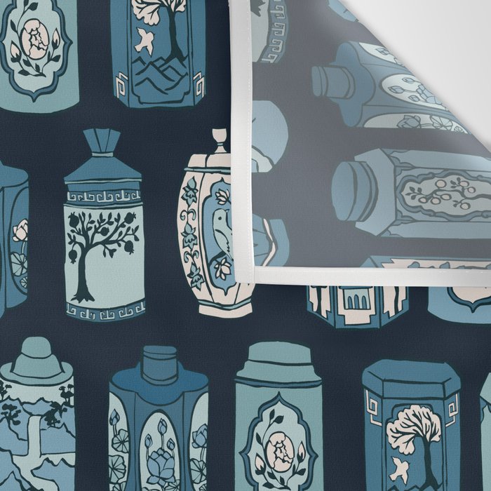 Chinese Tea {Blue Willow Dark} Wall Tapestry Gallery Image 3