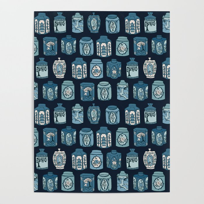 Chinese Tea {Blue Willow Dark} Poster Gallery Image 1