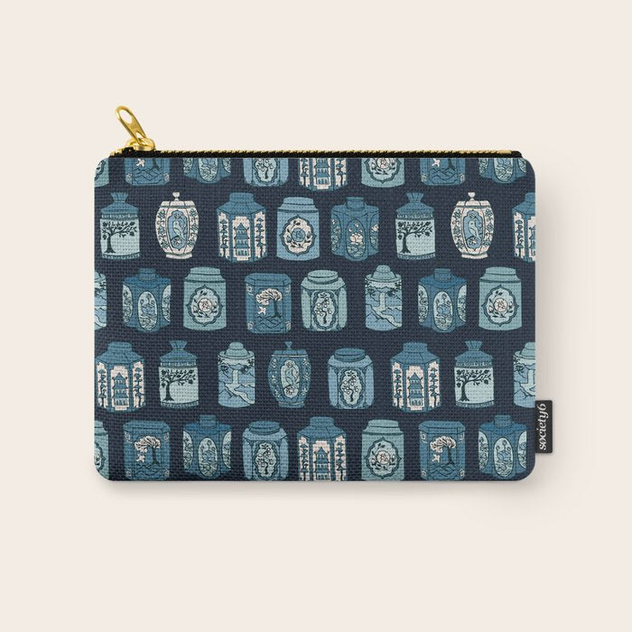 Chinese Tea {Blue Willow Dark} Carry All Pouch Gallery Image 1