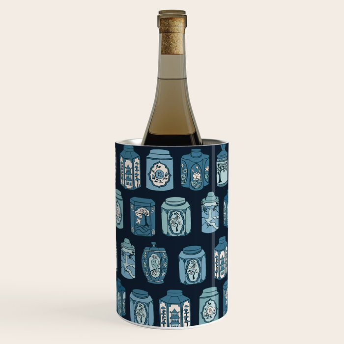 Chinese Tea {Blue Willow Dark} Wine Chiller Gallery Image 1