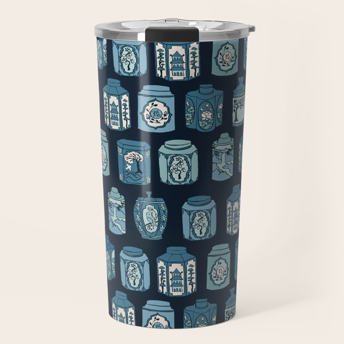 Chinese Tea {Blue Willow Dark} Travel Mug Gallery Image 1
