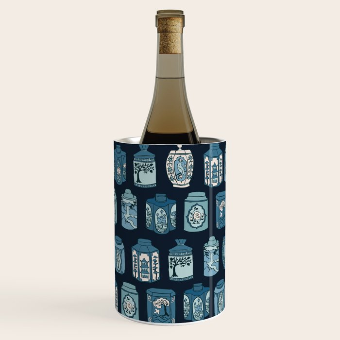 Chinese Tea {Blue Willow Dark} Wine Chiller Gallery Image 3