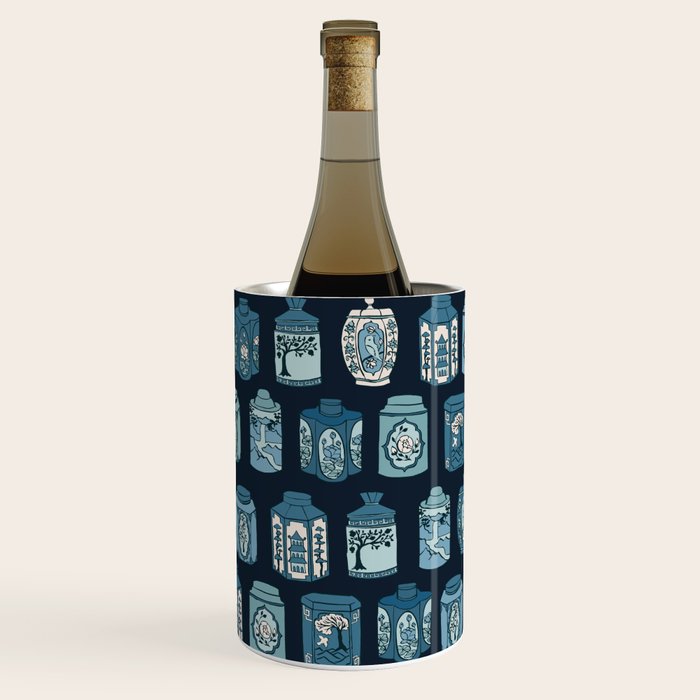 Chinese Tea {Blue Willow Dark} Wine Chiller Gallery Image 2
