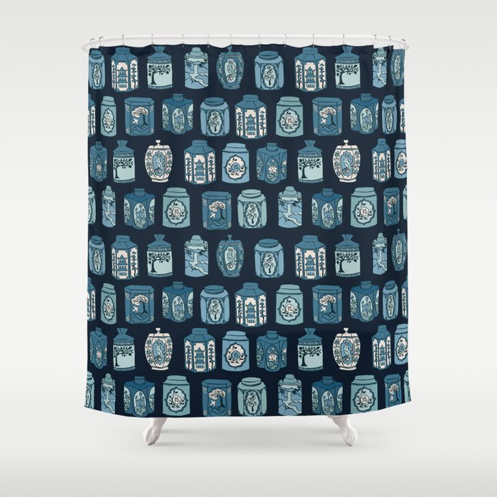 Chinese Tea {Blue Willow Dark} Shower Curtain Gallery Image 1