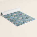 Chinoiserie Peacock teal greens florals oriental Yoga Mat Gallery Image 2