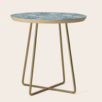 Chinoiserie Peacock teal greens florals oriental Side Table Gallery Image 1