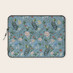 Chinoiserie Peacock teal greens florals oriental Laptop Sleeve Gallery Image 1
