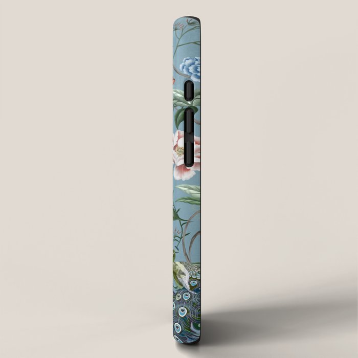 Chinoiserie Peacock teal greens florals oriental iPhone Case Gallery Image 2