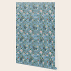 Chinoiserie Peacock teal greens florals oriental Wallpaper Gallery Image 2