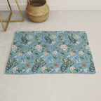 Chinoiserie Peacock teal greens florals oriental Rug Gallery Image 1