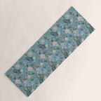 Chinoiserie Peacock teal greens florals oriental Yoga Mat Gallery Image 1