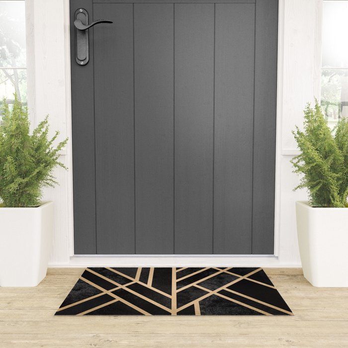Art Deco Black Welcome Mat Gallery Image 3