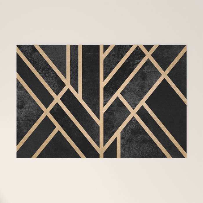 Art Deco Black Welcome Mat Gallery Image 1