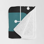 1950s Eames Era Art Crosshairs Black Teal Blue Throw Blanket Gallery Image 3