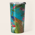 Vintage Tropical Peacock Bird Rainforest Jungle  Travel Mug Gallery Image 2