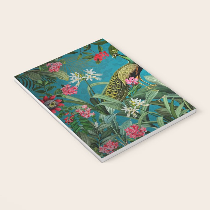 Vintage Tropical Peacock Bird Rainforest Jungle  Notebook Gallery Image 3