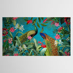 Vintage Tropical Peacock Bird Rainforest Jungle  Tablecloth Gallery Image 2