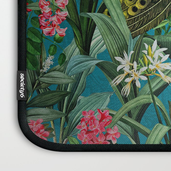 Vintage Tropical Peacock Bird Rainforest Jungle  Laptop Sleeve Gallery Image 3