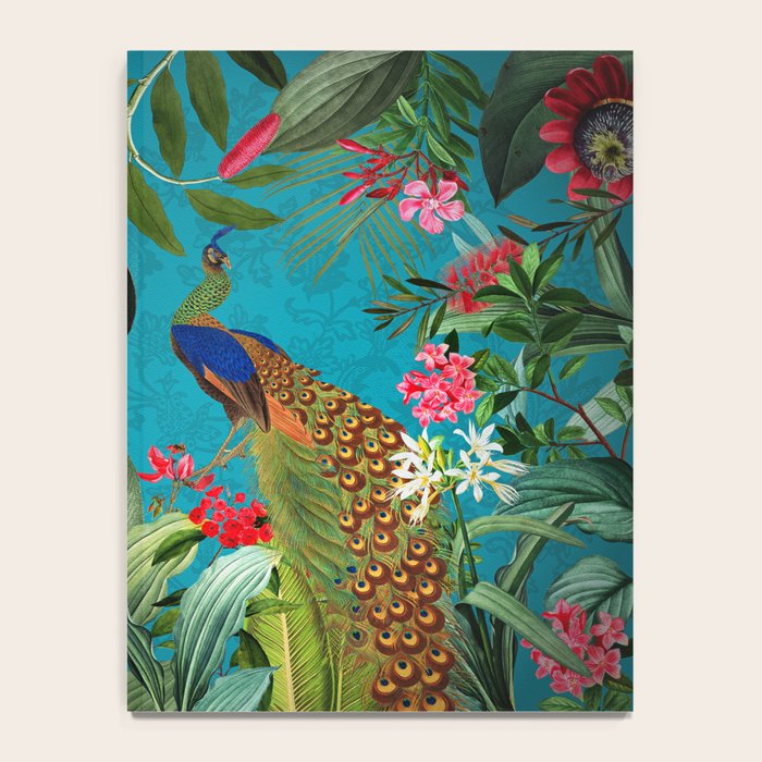 Vintage Tropical Peacock Bird Rainforest Jungle  Notebook Gallery Image 4