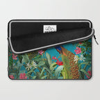 Vintage Tropical Peacock Bird Rainforest Jungle  Laptop Sleeve Gallery Image 2