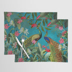 Vintage Tropical Peacock Bird Rainforest Jungle  Placemat Gallery Image 1