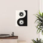 Yin Yang Flower in Black & White Poster Gallery Image 2