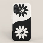Yin Yang Flower in Black & White iPhone Case Gallery Image 1