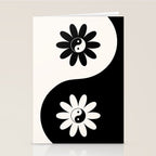 Yin Yang Flower in Black & White Stationery Card Gallery Image 2